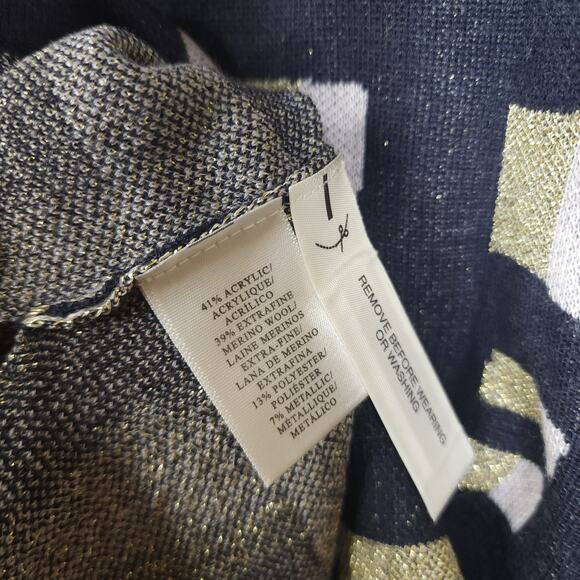 Ann Taylor Lattice Knit Black Gold Metallic Sweater Size XXSP - Picture 7 of 8